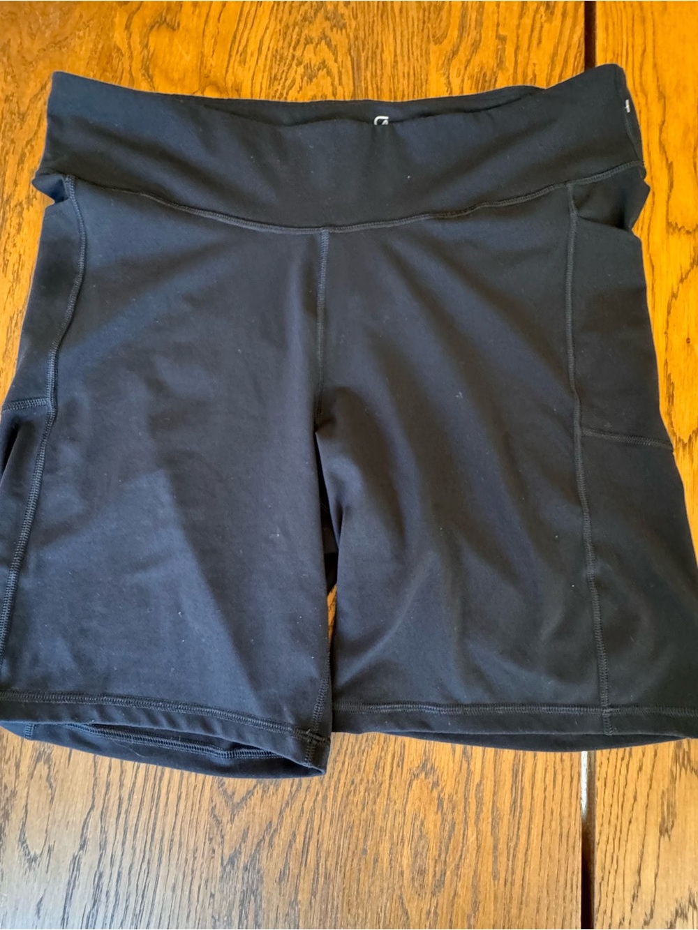 GAP Black High-Rise Bike Shorts Gapfit Pockets XL